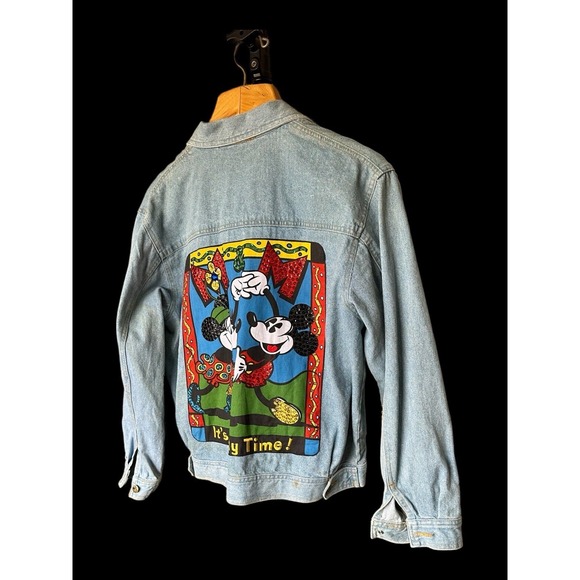 Disney Jackets & Blazers - 1980's Vintage Unisex Disney Mickey Mouse embroidered Medium Denim Jean Jacket